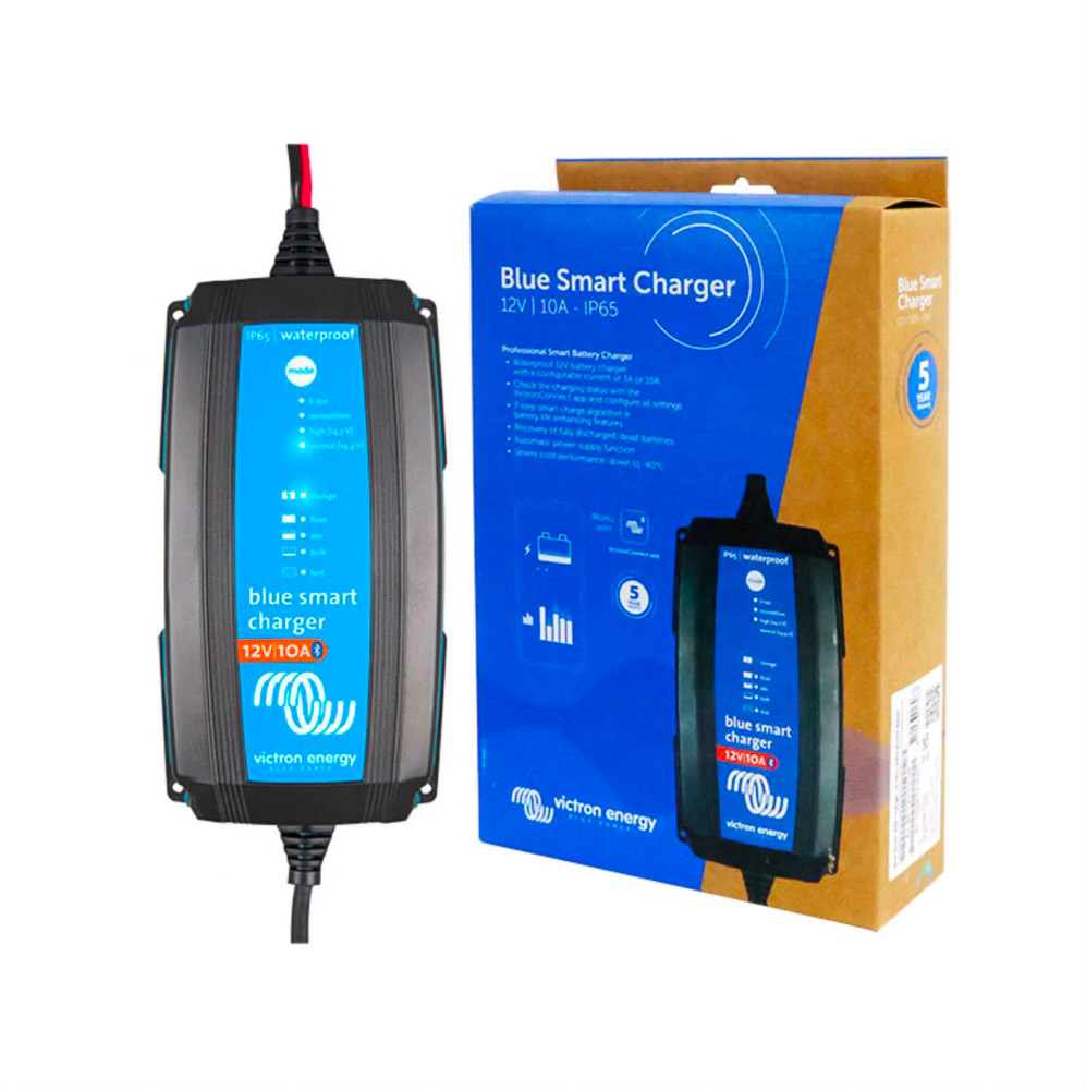 Victron Energy Blue Smart IP65 SLALiFePO4 Charger 12V 10A + Alligator Clips & M8 Eyelets